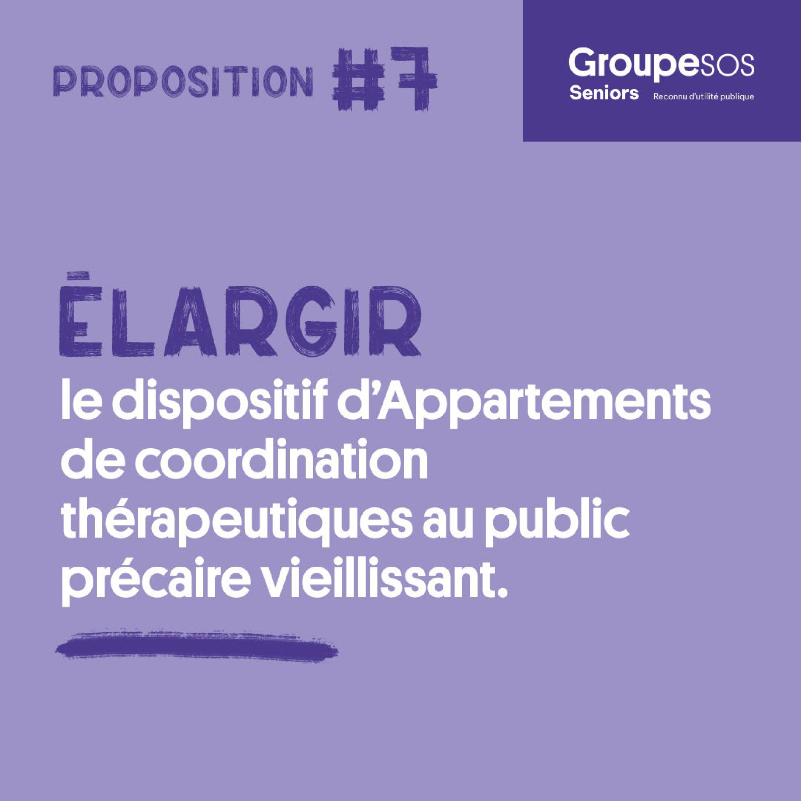 Avec notre plaidoyer, nous prenons position # 7 Élargir le dispositif d’Appartements de coordination thérapeutiques au public précaire vieillissant